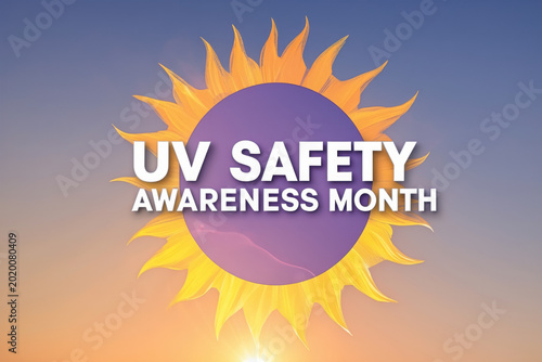 Banner poster card month awareness uv ultraviolet protection July health care concept AI Generative