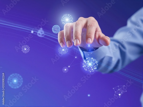 Businessman Interacting with Artificial Intelligence Concept Visuals