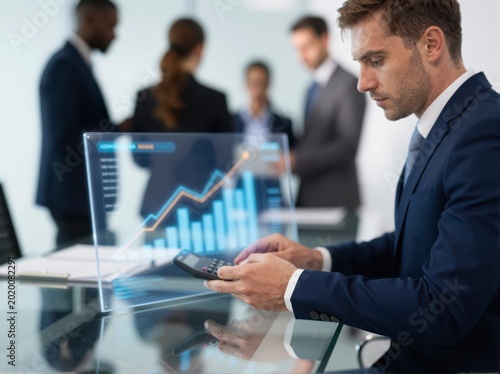 Business Professional Analyzing Data for Healthcare Investment Strategies