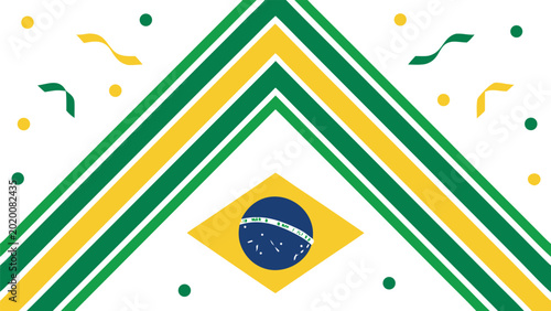 Bild auf Leinwand Abstract brazilian patriotic with green, yellow, and blue colors, confetti