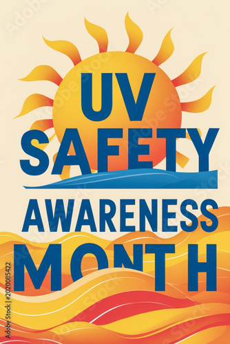 Banner poster card month awareness uv ultraviolet protection July health care concept AI Generative