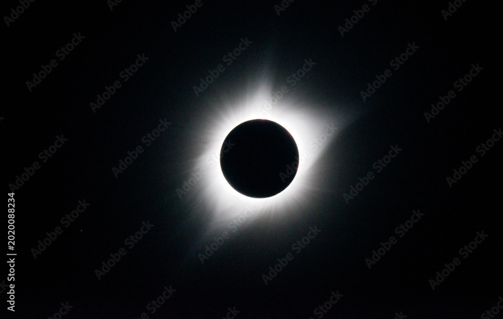 Ταπετσαρία Total Solar Eclipse Showing Corona and Red Solar Prominences During Totality
