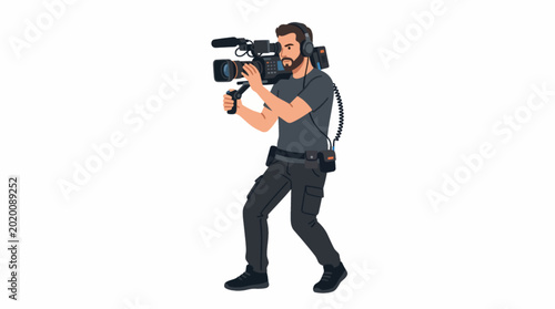 Photos vector illustration of videographer