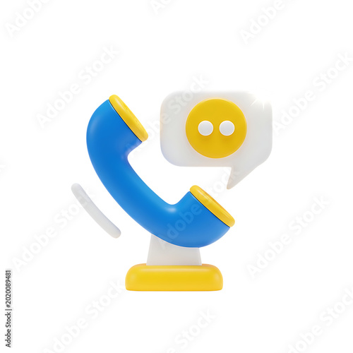 Blue telephone, speech bubble, communication