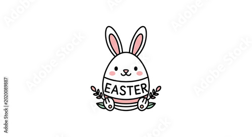Tapety artystyczne Easter bunny egg character design.