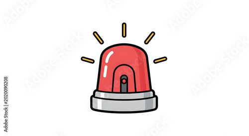 Red Siren Light Emergency Beacon Flashing.
