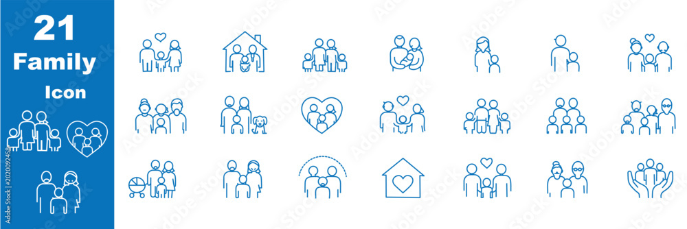 Photography Family relationship vector icon set