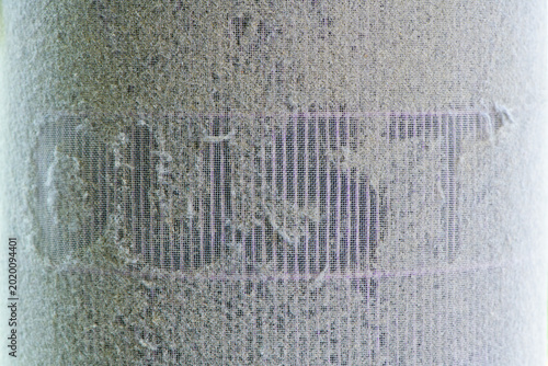 Close Up of Dirty Air Filter Covered with Dust and Lint