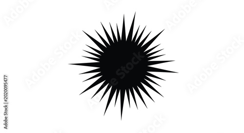 Schilderij op canvas spiky sea urchin silhouette