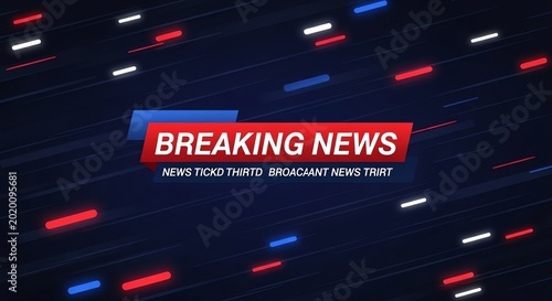 Breaking news banner with red headline