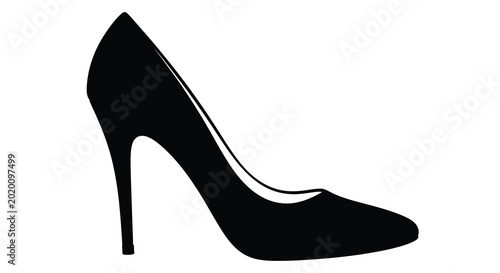 Cuadro en lienzo Black high heel shoe silhouette