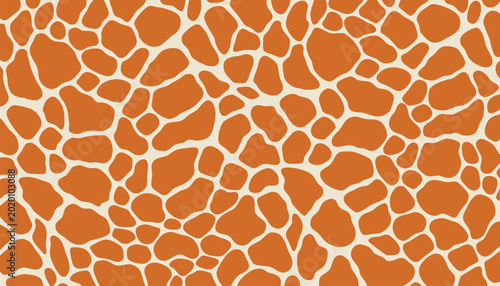Abstract Orange Giraffe Skin and Exotic Wildlife Animal Pattern Background