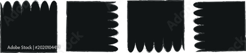 Fotografi A collection of four solid black square frames with distinct scalloped edges per