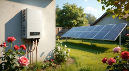 residential solar power installation with battery energy storage system