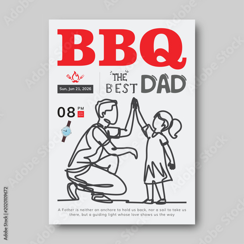 BBQ The Best Dad Father's Day Event Poster Template