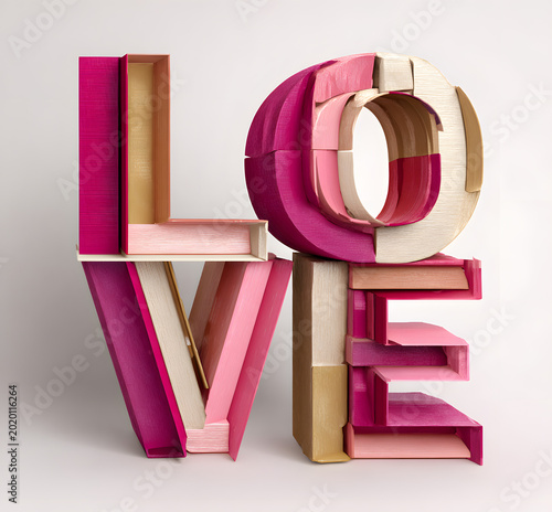 Colorful 3d love letters