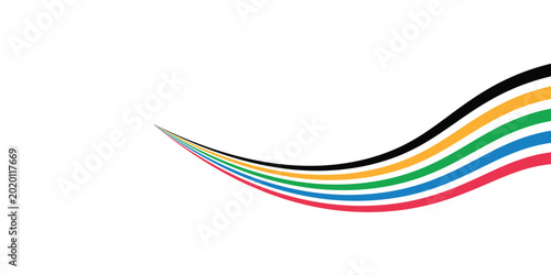Foto Five Color Lines Dynamic Design Colorful modern illustration