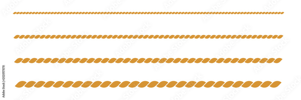 Ταπετσαρία Straight Nautical Gold Rope Border and Divider Icon Set