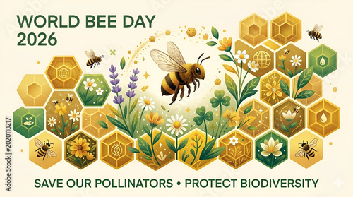 this picture for commemorating world bee day “Save Bees, Save Life”