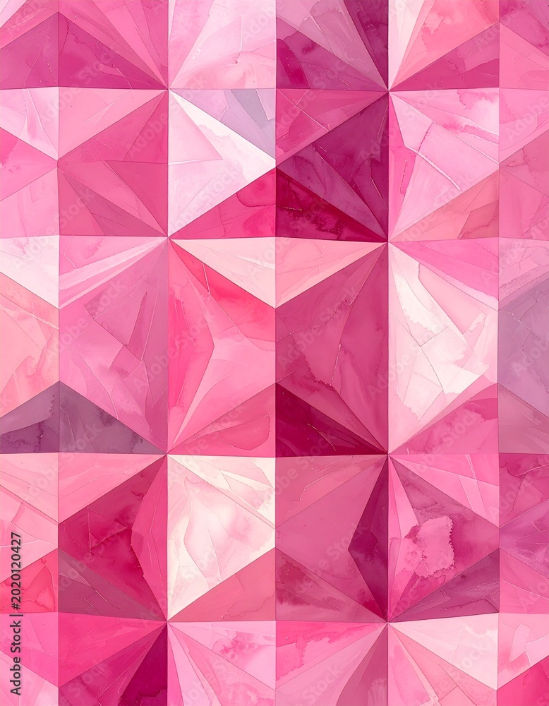 Obraz premium Pink faceted geometric pattern