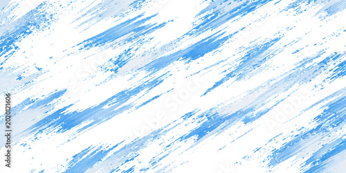 Billede på lærred A bright blue abstract grunge background with a frozen winter texture of white s
