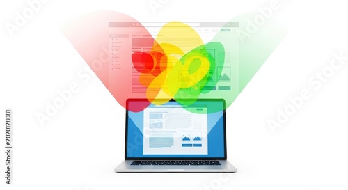 Abstract digital data visualization emanating from a modern laptop, illustrating complex information analysis and insightful technology interaction for business intelligence
