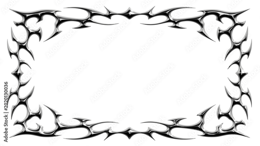 Fotografie Chrome neo tribal rectangular frame border