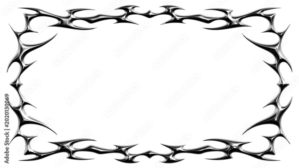 Fotografie Chrome neo tribal rectangular frame border