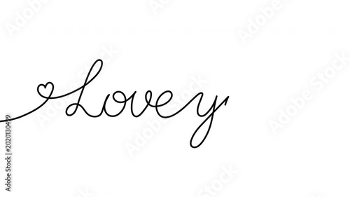 Love You Cursive Handwriting Animation on White Background