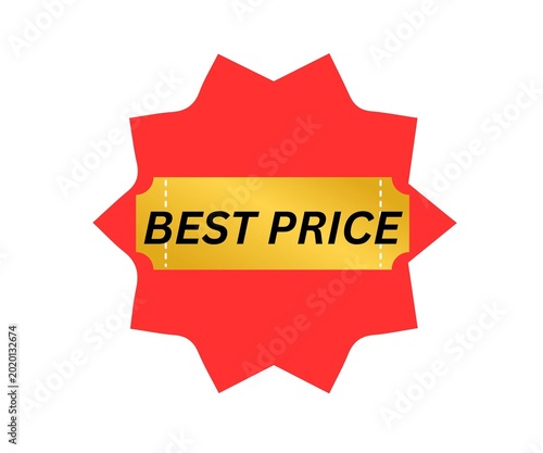 A set of red 3D sale label vector illustrations featuring business icons and discount stickers designed for special web promotion price tags