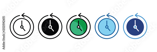 Foto Past  Icon Set Multiple Style Collection