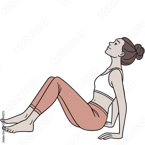 Fotografija woman lying down in supine position vector illustration on white background
