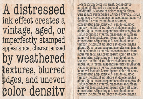 Text effect template. distressed ink effect
