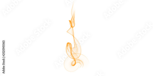 Elegant orange smoke wisps and glowing fire waves swirl gracefully against a dark black background in this abstract aura