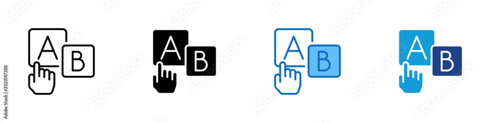 Fotografija Word Choice Multiple Style Icon Design Vector - Letter selection interface repre