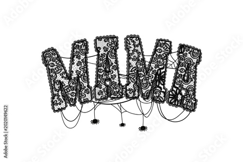 Tableau sur toile Halloween Mama Lace Pattern Spider Web Spooky Sublimation Design