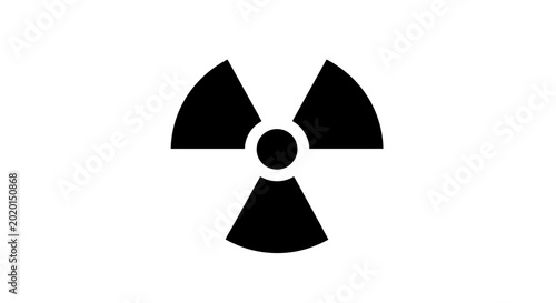 Quadro su tela radioactive symbol on a white background black silhouette