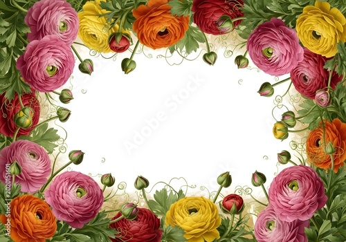 Roses frame isolated on white