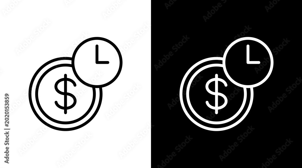 Obraz na płótnie Time Value  White Icon Set Design