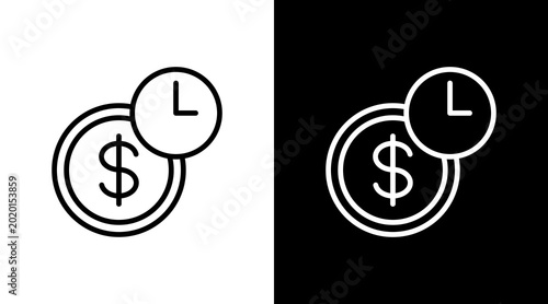 Tableau sur toile Time Value  White Icon Set Design