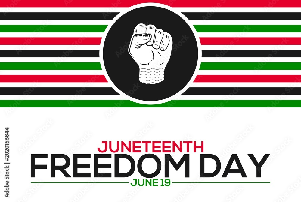 Ταπετσαρία Juneteenth Freedom Day illustration with raised fist symbol and celebration theme on June 19
