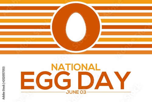Canvastavla National Egg Day celebration banner with egg icon and stripes on 03 June