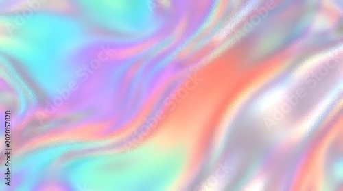 Foto Abstract iridescent wavy texture with pastel rainbow colors and soft lighting, a