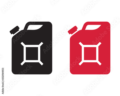 Photos Fuel jerrycan icon set in black and red
