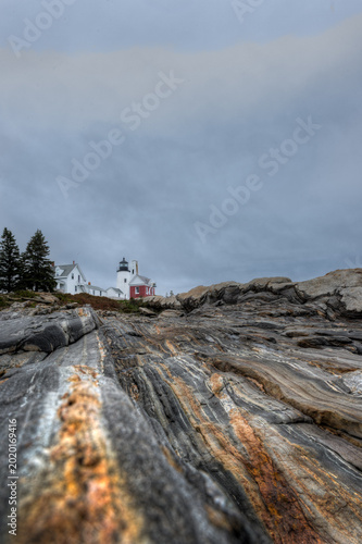 Pemaquid Point Lighthouse From Shoreline Rocks