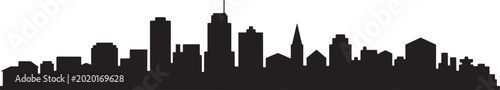Photos Vector illustration Urban city skyline silhouette with various buildings and skyscrapers against transparent background