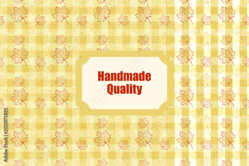 Autumn Maple Leaf Seamless Pattern with Handmade Quality Label for Fall Branding