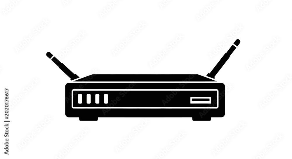 Fototapeta premium wifi router silhouette on a white background