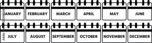 Monthly Calendar Collection with January to December