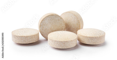 Fényképezés Pile of many pills isolated on white